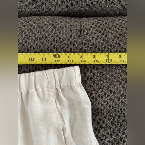 Velvet by Graham & Spencer Lola Linen Pant in Chalk White Small Relaxed Fit Crop - Picture 14 of 16